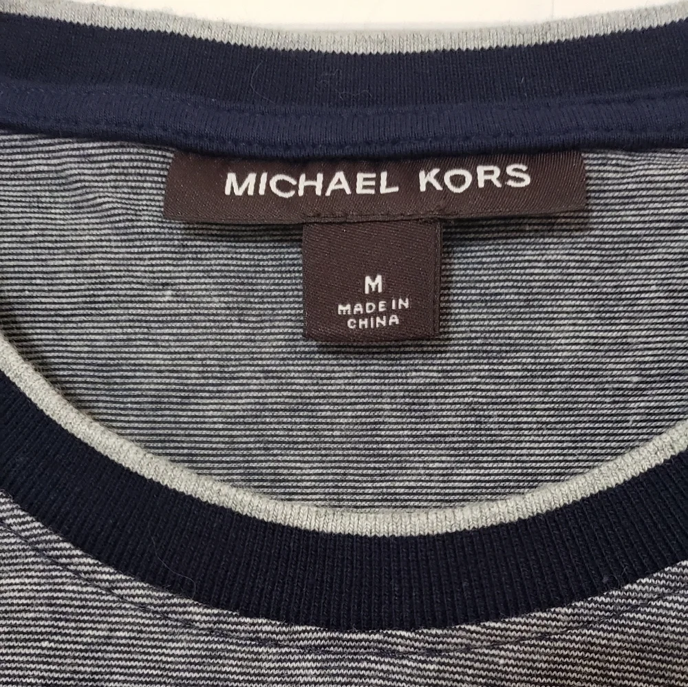 Michael Kors Men's T Shirt Round Neck Short Sleeve Blue Size M